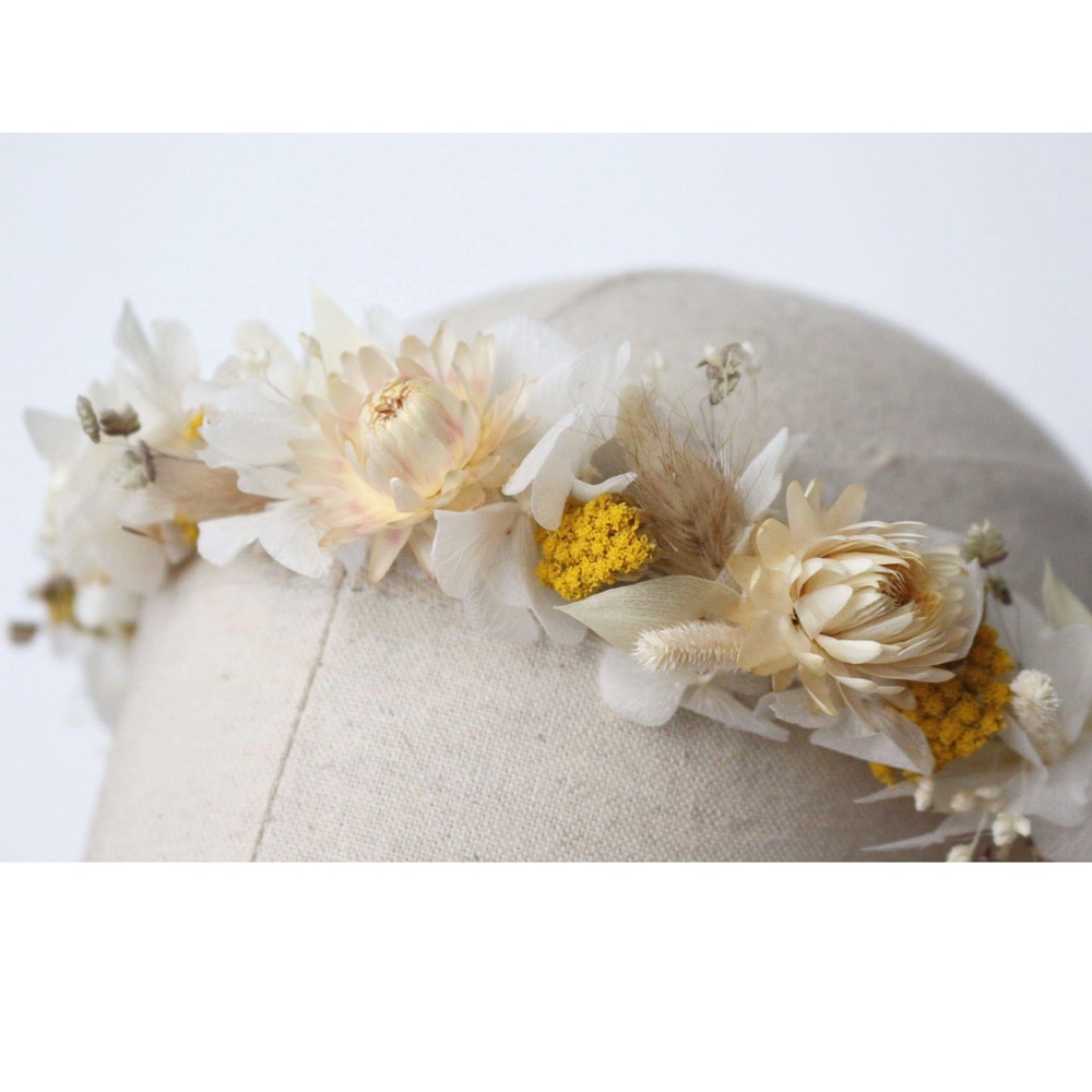 Couronne De Fleurs Stabilisées Et Séchées Dune